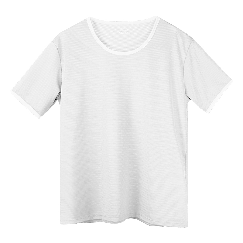 Undershirt Crew Neck - Herren-T-Shirt aus Eisseide, nahtlos, einfarbig, mit