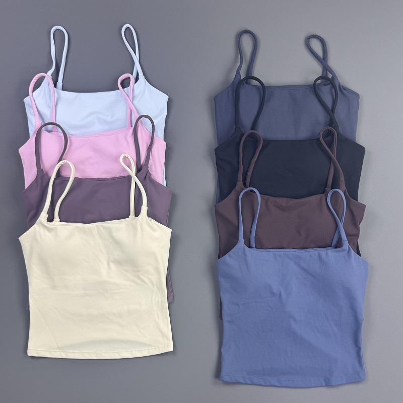 Suspender Tank Top - Gym-Top für Damen, Spaghettiträger-Camisole, Tanktop, einfarbig,